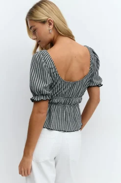 Gina Tricot Puff eeve top Svart Online