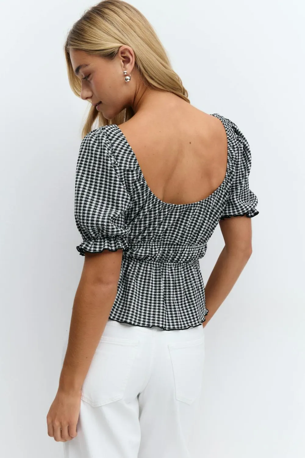 Gina Tricot Puff eeve top Svart Online