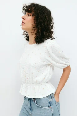 Gina Tricot Puff eeve top Hvit Online