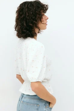 Gina Tricot Puff eeve top Hvit Online
