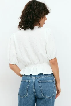 Gina Tricot Puff eeve top Hvit Online