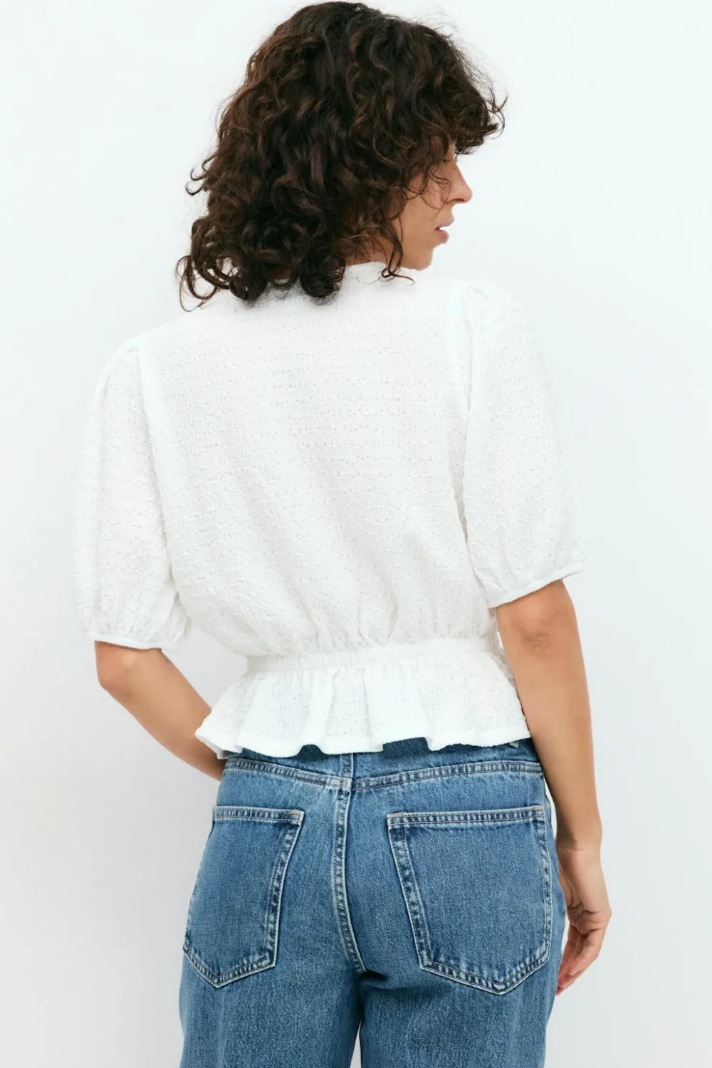 Gina Tricot Puff eeve top Hvit Online