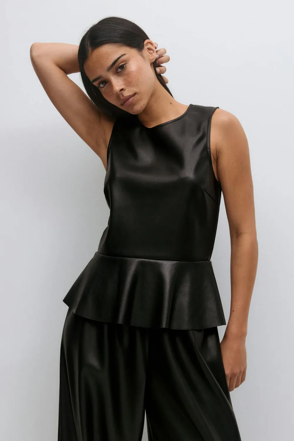 Gina Tricot Pu pepu top Svart Best