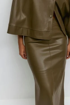 Gina Tricot Pu kirt Grønn Sale
