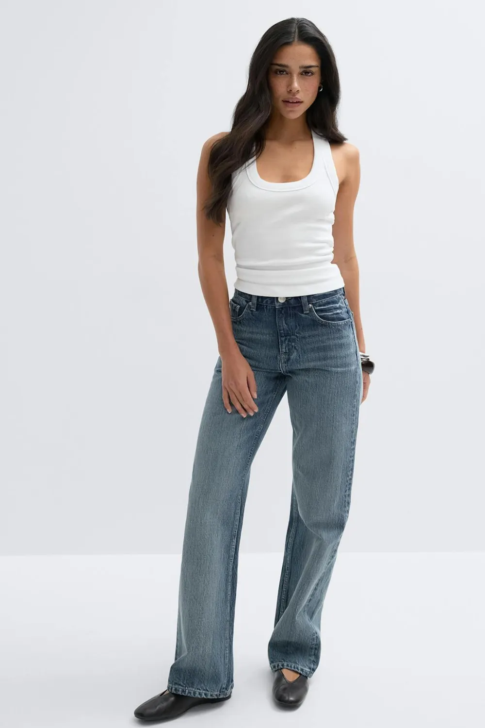 Gina Tricot Racerback tank Hvit Clearance