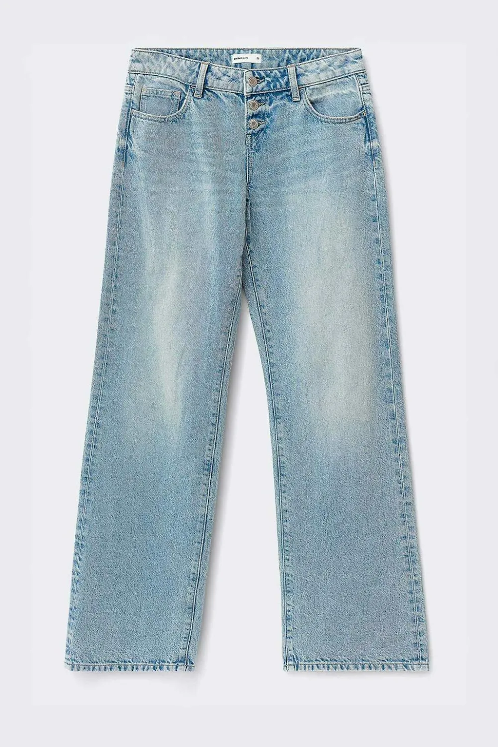 Gina Tricot Rebel button wide jeans Blå Clearance