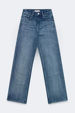 Gina Tricot Rebell high wide jeans Blå New