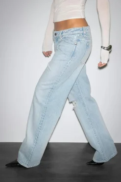 Gina Tricot Rebel low wide jeans Blå Best