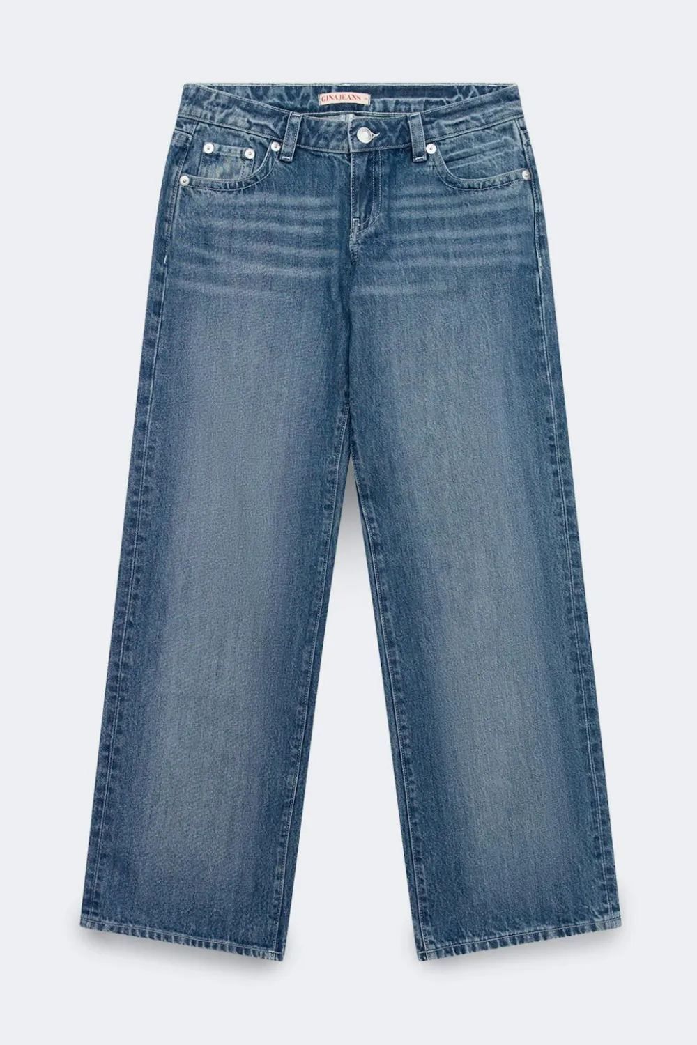 Gina Tricot Rebel low wide tall jeans Blå Online