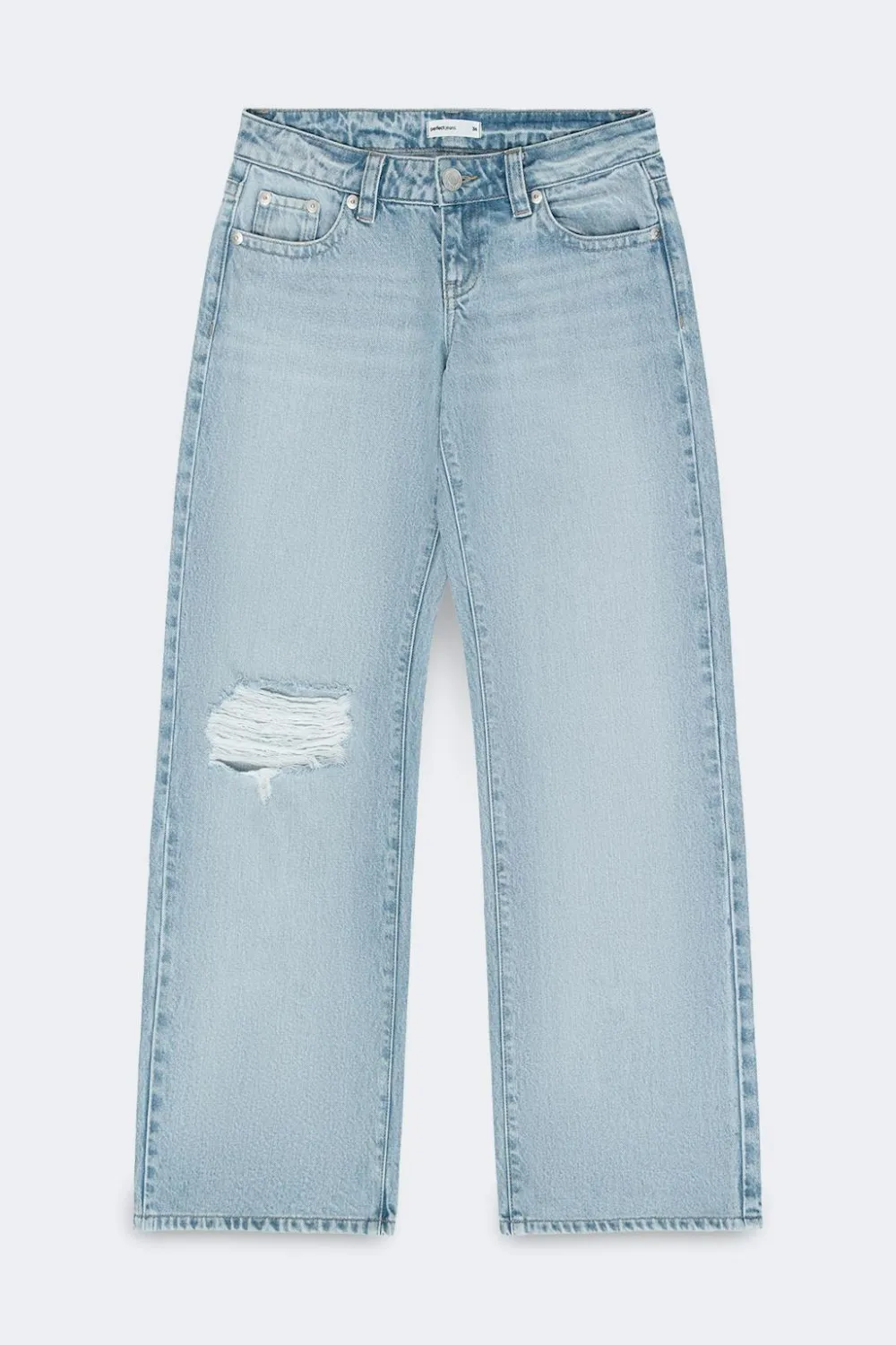 Gina Tricot Rebel low wide tall jeans Blå Sale