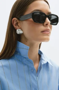 Gina Tricot Rectangular sunglasses Svart Sale