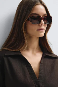 Gina Tricot Rectangular sunglasses Brun Discount