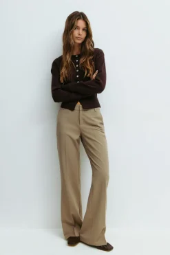 Gina Tricot Relaxed bootcut trousers Beige Outlet