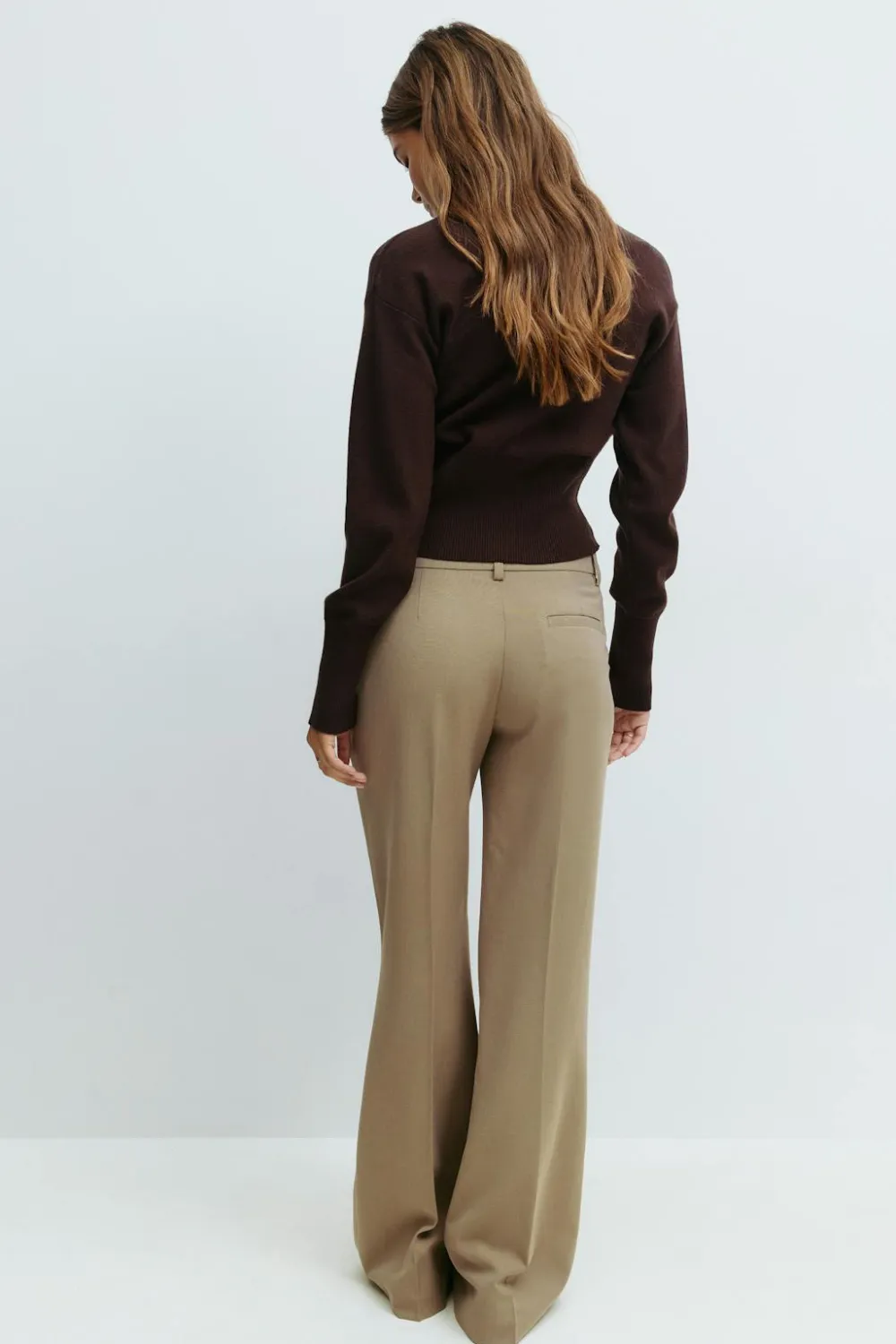Gina Tricot Relaxed bootcut trousers Beige Outlet