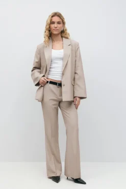 Gina Tricot Relaxed bootcut trousers Beige Hot