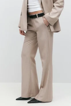 Gina Tricot Relaxed bootcut trousers Beige Hot