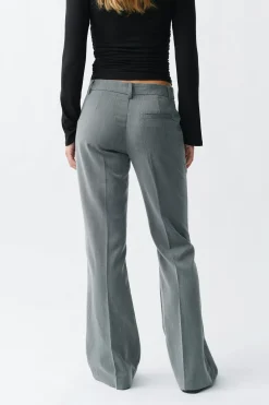Gina Tricot Relaxed bootcut trousers Grå Sale