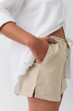 Gina Tricot Reaxed inen bend hort Hvit Outlet