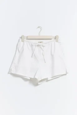 Gina Tricot Reaxed inen bend hort Hvit Discount