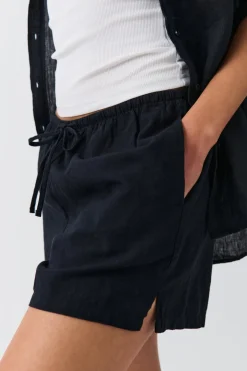 Gina Tricot Reaxed inen bend hort Svart Outlet