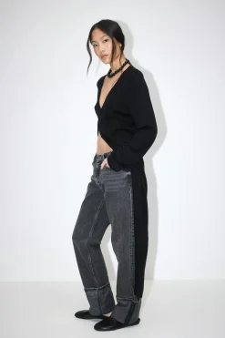 Gina Tricot Remade fold up jeans Svart New