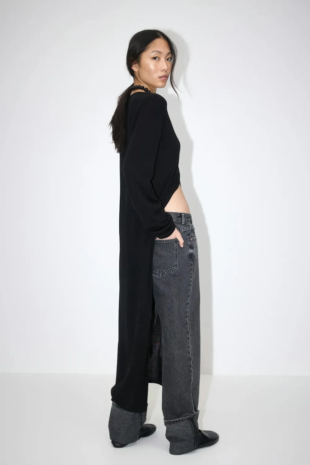 Gina Tricot Remade fold up jeans Svart New