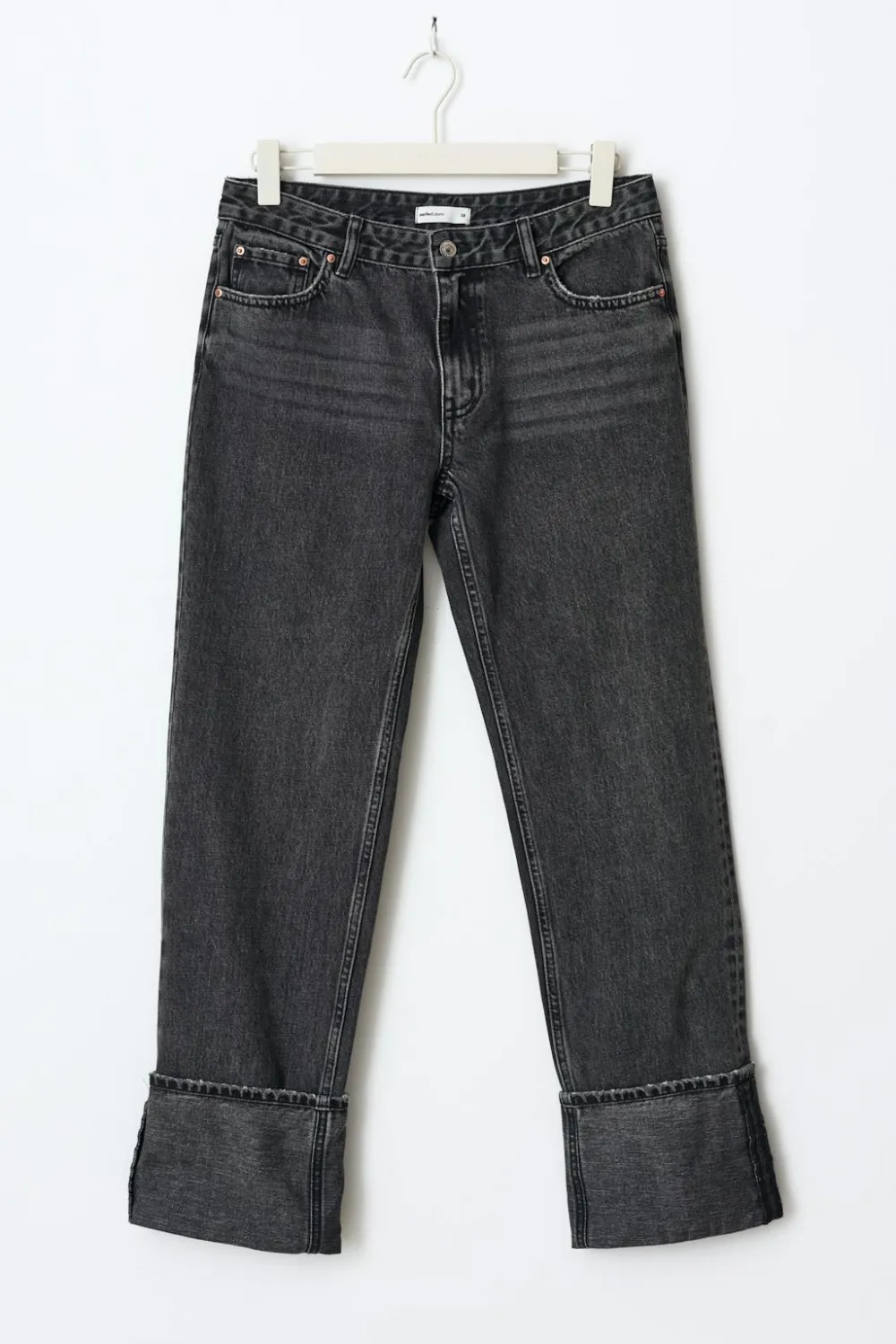Gina Tricot Remade fold up jeans Svart New