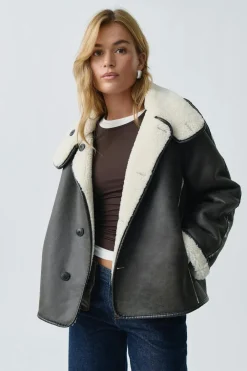 Gina Tricot Reveribe teddy jacket Hvit Sale