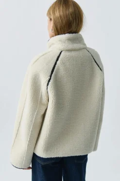 Gina Tricot Reveribe teddy jacket Hvit Sale