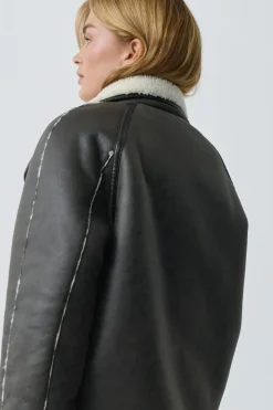 Gina Tricot Reveribe teddy jacket Hvit Sale