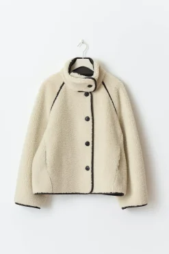 Gina Tricot Reveribe teddy jacket Hvit Sale