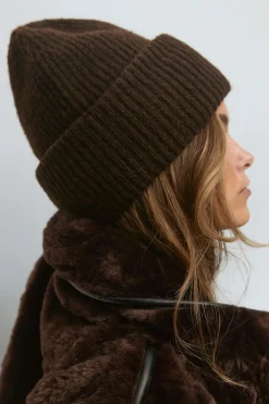 Gina Tricot Rib beanie Brun Clearance