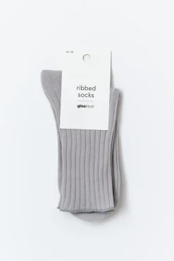 Gina Tricot Ribbed socks Grå Discount