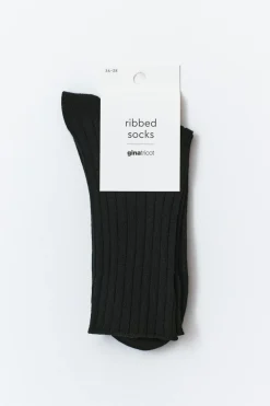 Gina Tricot Ribbed socks Svart Discount