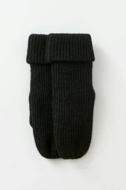 Gina Tricot Rib mittens Svart Clearance