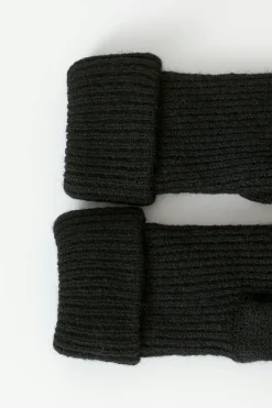 Gina Tricot Rib mittens Svart Clearance
