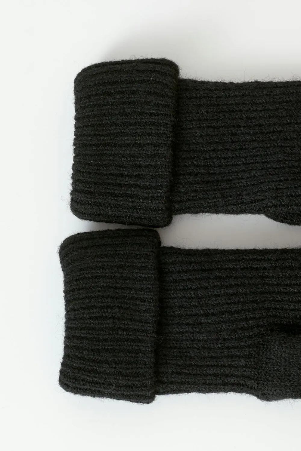 Gina Tricot Rib mittens Svart Clearance