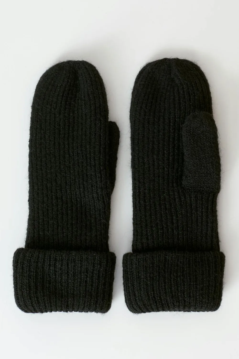 Gina Tricot Rib mittens Svart Clearance