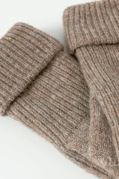 Gina Tricot Rib mittens Beige Clearance