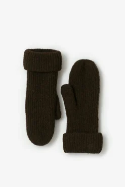 Gina Tricot Rib mittens Brun Best