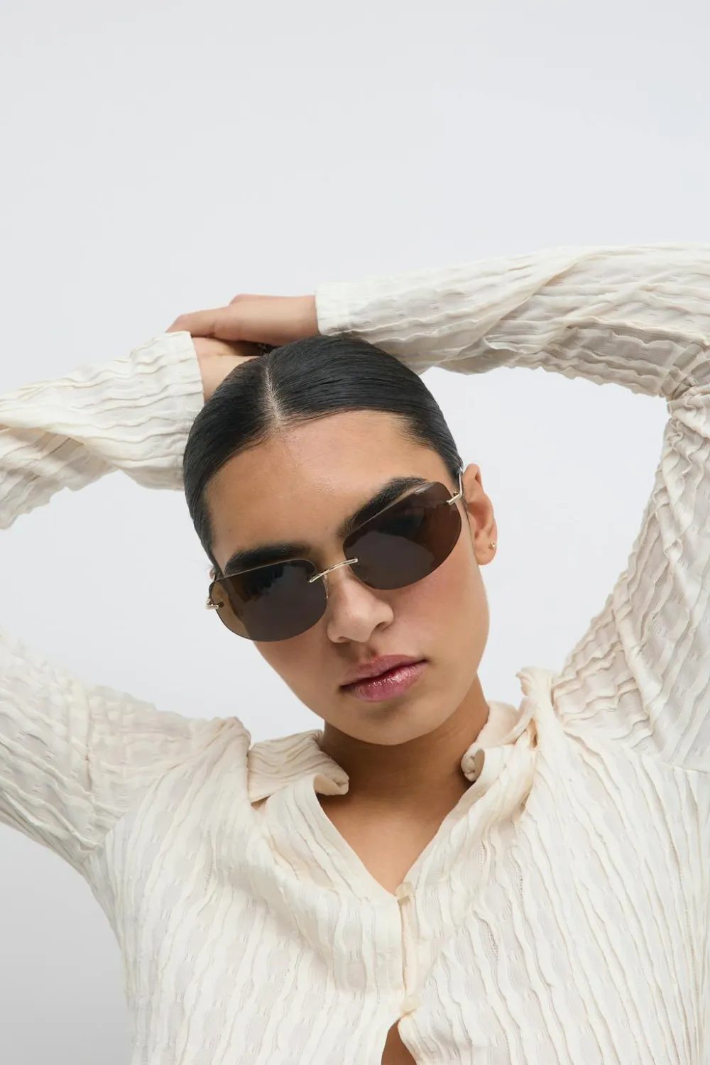 Gina Tricot Rimless sunglasses Beige Discount
