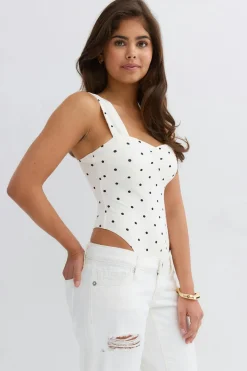 Gina Tricot 14+ ruched detai body Hvit New