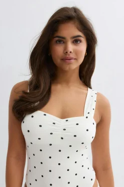 Gina Tricot 14+ ruched detai body Hvit New