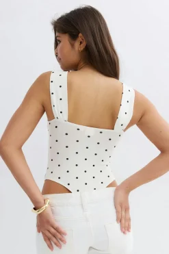 Gina Tricot 14+ ruched detai body Hvit New