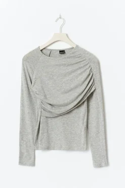 Gina Tricot Ruched drapy top Grå New