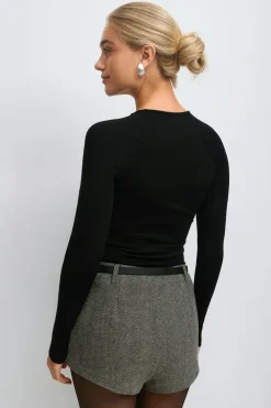 Gina Tricot Ruched drapy top Svart Best
