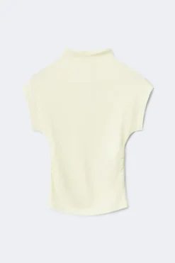 Gina Tricot Ruched funne neck top Gul Hot