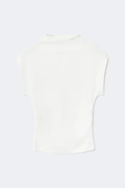 Gina Tricot Ruched funne neck top Hvit Online