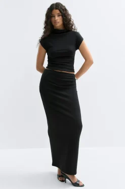 Gina Tricot Ruched axi kirt Svart New
