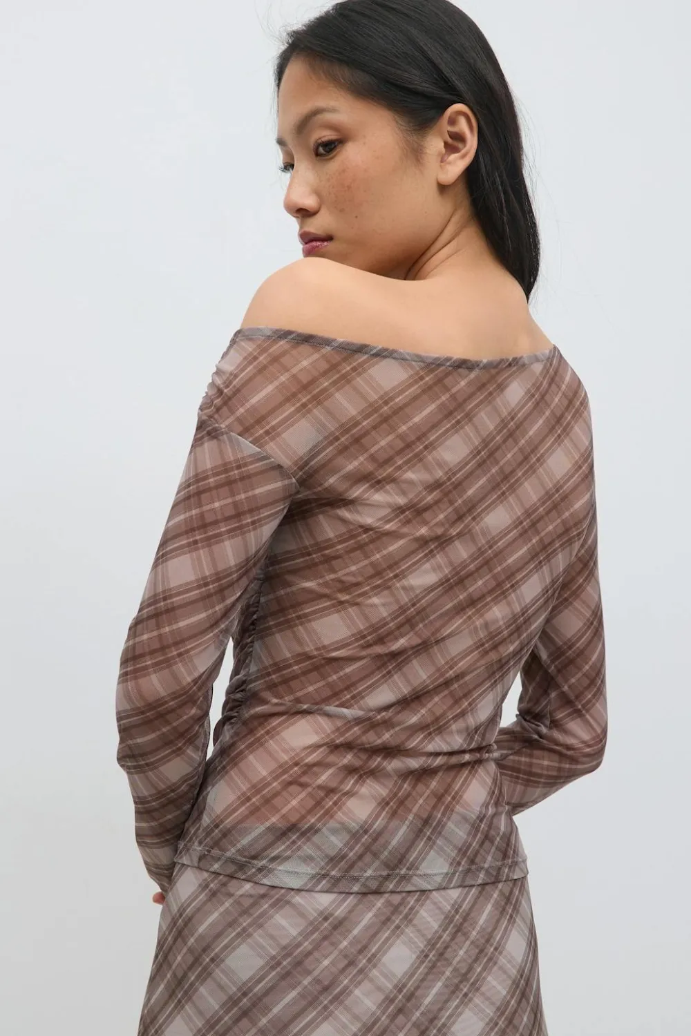 Gina Tricot Ruched eh top Brun
